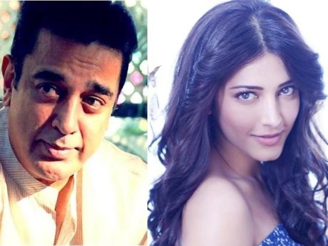 Actor-filmmaker Kamal Haasan will play father to his daughter actor Shruti Haasan in a yet-untitled Tamil project.(ShrutiHaasan/Facebook | HT Photo)