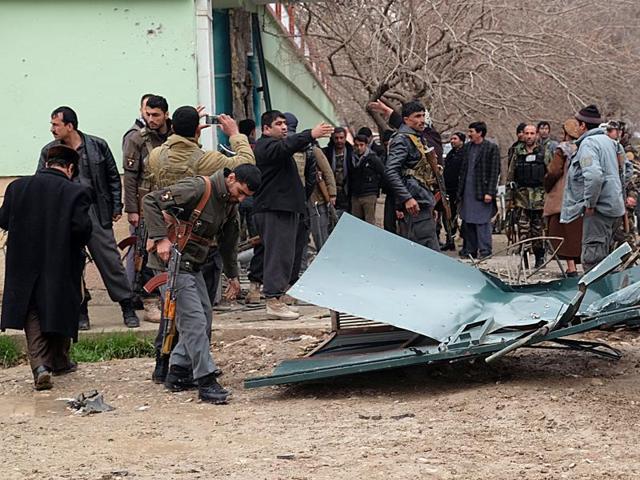 Afghan security forces surround a house which is used by a group of gunmen to attack on the Indian Consulate in Mazar-e-Sharif, capital of northern Balkh province, Afghanistan.(AP) Afghan security forces surround a house which is used by a group of gunmen to attack on the Indian Consulate in Mazar-e-Sharif, capital of northern Balkh province, Afghanistan.(AP)