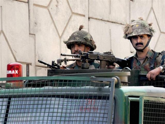 Security beefed up at Pathankot Air Force base during the visit of PM Narendra Modi. (PTI) Security beefed up at Pathankot Air Force base during the visit of PM Narendra Modi. (PTI)