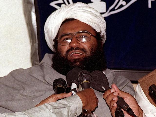 In this file photo taken on February 4, 2000, Maulana Masood Azhar, head of the Jaish-e-Mohammad group addresses a press conference in Karachi. (AFP) In this file photo taken on February 4, 2000, Maulana Masood Azhar, head of the Jaish-e-Mohammad group addresses a press conference in Karachi. (AFP)