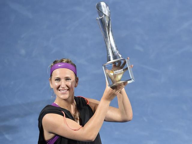 Victoria Azarenka of Belarus celebrates her victory against Angelique Kerber of Germany in their women's final of the Brisbane International tennis tournament on January 9, 2016. (AFP Photo) Victoria Azarenka of Belarus celebrates her victory against Angelique Kerber of Germany in their women's final of the Brisbane International tennis tournament on January 9, 2016. (AFP Photo)