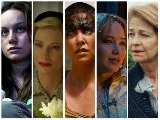 Best Actress: Brie Larson (Room), Cate Blanchett (Carol), Charlize Theron (Mad Max: Fury Road), Jennifer Lawrence (Joy), Charlotte Rampling (45 Years). 