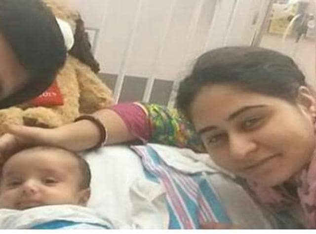 The baby, Ashvid, was handed over by child welfare officials to foster care last week. The baby, Ashvid, was handed over by child welfare officials to foster care last week.