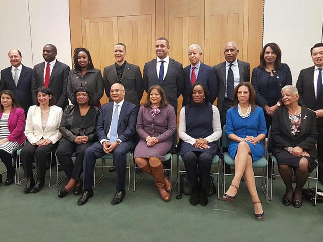 Several of the 41 British MPs from a black and ethnic minority background were celebrated at an event in parliament on Wednesday. They include Shailesh Vara (standing, extreme left); Seema Malhotra (sitting, second from left) and Keith Vaz (sitting, fourth from left). (Prasun Sonwalkar/ HT Photo) Several of the 41 British MPs from a black and ethnic minority background were celebrated at an event in parliament on Wednesday. They include Shailesh Vara (standing, extreme left); Seema Malhotra (sitting, second from left) and Keith Vaz (sitting, fourth from left). (Prasun Sonwalkar/ HT Photo)