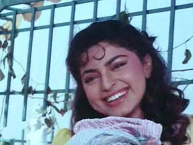 Juhi Chawla at her chirpiest best in Hum Hain Rahi Pyar Ke (1993). Juhi Chawla at her chirpiest best in Hum Hain Rahi Pyar Ke (1993).