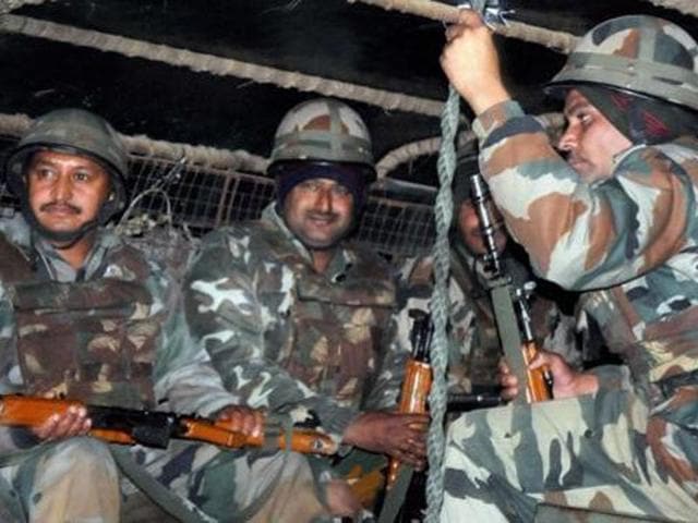 Soldiers in Pathankot during a combing operation.(PTI File Photo)