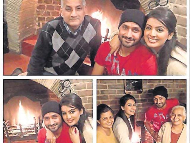 Newlyweds cricketer Harbhajan Singh and actor Geeta Basra celebrated their first Lohri in UK. (Yogen Shah) 