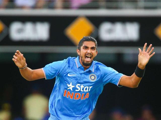 India's Ishant Sharma reacts during the one-day international cricket match. (AFP Photo) 