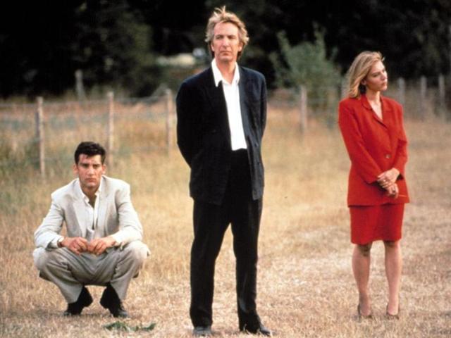 Close My Eyes was a drama on the incestuous relationship between a brother (Clive Owen) and his sister (Sariska Reeves). Rickman plays Reeves’ husband in the movie. (Youtube)