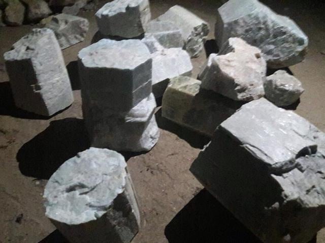 Seized blocks of Beryl in Kishangarh, Rajasthan. (HT Photo) Seized blocks of Beryl in Kishangarh, Rajasthan. (HT Photo)