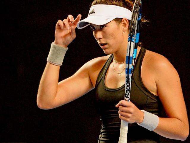 Garbine Muguruza of Spain takes part in a practice session. (AFP Photo) Garbine Muguruza of Spain takes part in a practice session. (AFP Photo)