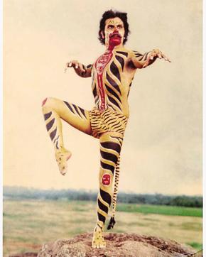 Dancing tiger, hidden actor: For his role in the award-winning Bagh Bahadur (1990), Malhotra wore enamel paint.