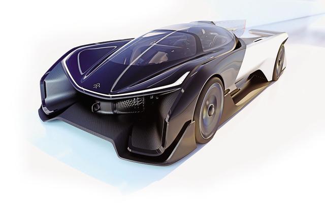 Built to fly: The Faraday Future FFZero1 is a slick-looking supercar, capable of hitting 320 kmph.