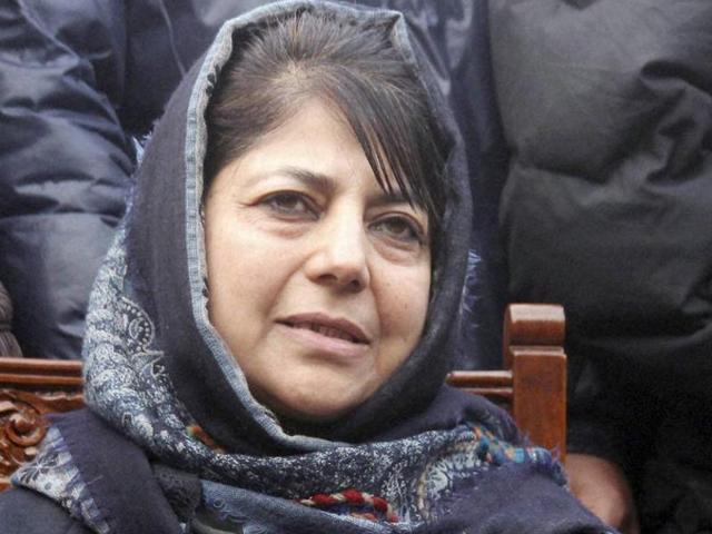 File photo of People's Democratic Party (PDP) President and MP Mehbooba Mufti with Sports Minister Imran Raza Ansari (Centre) and Floriculture, Gardens and Parks Minister Altaf Bukhari (Right) at a public meeting at Sher-e-Kashmir park in Srinagar. (PTI) File photo of People's Democratic Party (PDP) President and MP Mehbooba Mufti with Sports Minister Imran Raza Ansari (Centre) and Floriculture, Gardens and Parks Minister Altaf Bukhari (Right) at a public meeting at Sher-e-Kashmir park in Srinagar. (PTI)