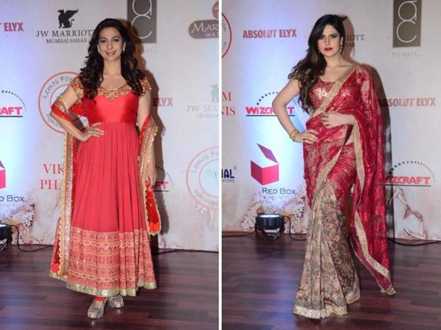 Juhi Chawla and Zarine Khan at Vikram Phadnis’ anniversary show. (IANS) Juhi Chawla and Zarine Khan at Vikram Phadnis’ anniversary show. (IANS)