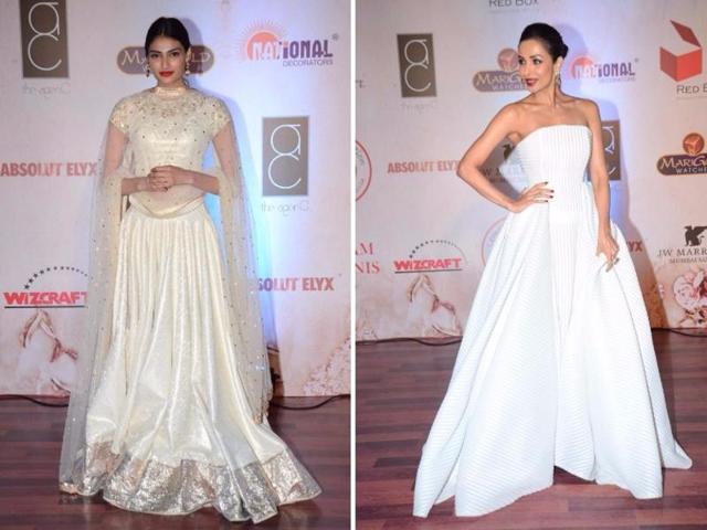 Athiya Shetty and Malaika Arora Khan look serene in shades of white at the fashion gala. (IANS) Athiya Shetty and Malaika Arora Khan look serene in shades of white at the fashion gala. (IANS)