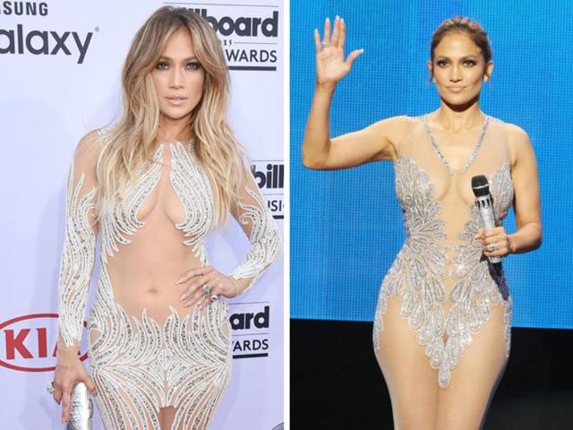 Jennifer Lopez has made a career out of wearing nearly-naked dresses. We bring you two examples. Jennifer Lopez has made a career out of wearing nearly-naked dresses. We bring you two examples.