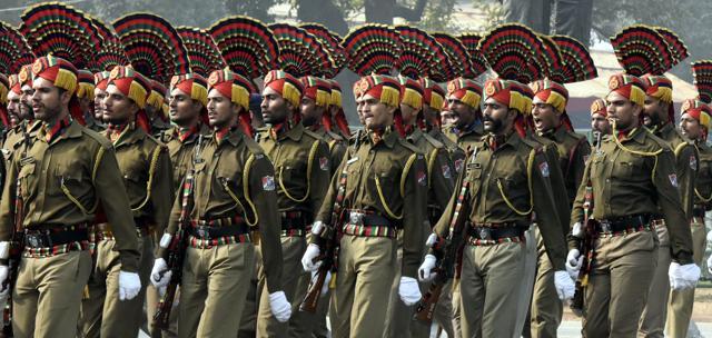 Indian army soldiers march past during rehearsals for the upcoming Republic Day Parade 2016 at Rajpath, in New Delhi, India. (Hindustan Times) Indian army soldiers march past during rehearsals for the upcoming Republic Day Parade 2016 at Rajpath, in New Delhi, India. (Hindustan Times)