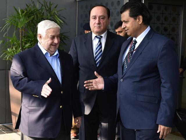 During his three-day visit to India, Syrian deputy prime minister Walid Al Moaulem (L) had told officials that 4 Indian youths were in Syrian custody. (HT File Photo) During his three-day visit to India, Syrian deputy prime minister Walid Al Moaulem (L) had told officials that 4 Indian youths were in Syrian custody. (HT File Photo)