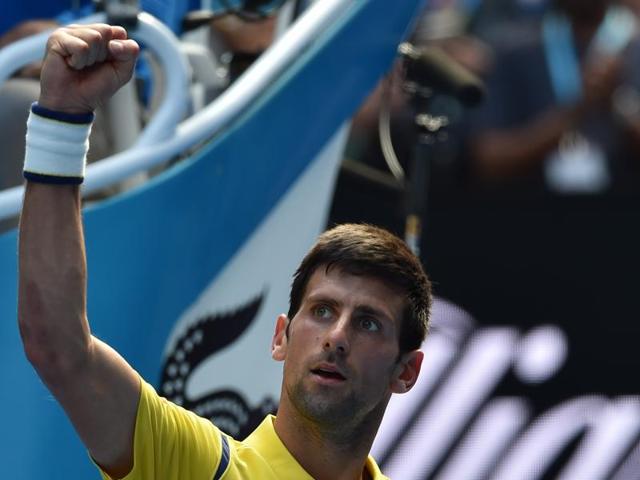 Serbia's Novak Djokovic celebrates after victory in his men's singles match against South Korea's Chung Hyeon on day one of the 2016 Australian Open in Melbourne on January 18, 2016. (AFP) Serbia's Novak Djokovic celebrates after victory in his men's singles match against South Korea's Chung Hyeon on day one of the 2016 Australian Open in Melbourne on January 18, 2016. (AFP)