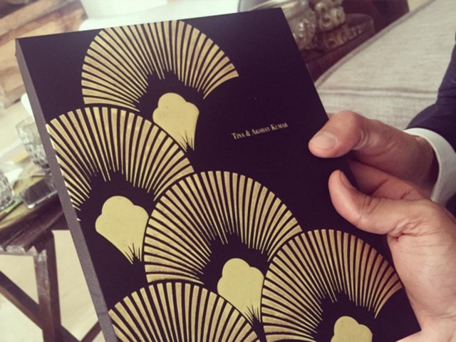 Akshay Kumar, who was Asin and Rahul’s personal Cupid, also got a personalised card.  (Twitter) 