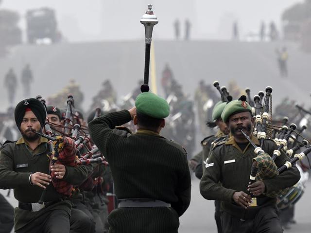 Indian Army band performs during the Beating Retreat Parade Rehearsal. (Ravi Choudhary/ HT Photo) Indian Army band performs during the Beating Retreat Parade Rehearsal. (Ravi Choudhary/ HT Photo)
