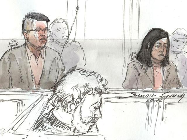A court sketch shows a Chinese couple, a nanny and her partner identified as Hui Zhang and her boyfriend Te Lu, both 34, accused of killing and dismembering the parents of a baby who had died in the babysitter's care, during their trial in Paris. (AFP Photo) A court sketch shows a Chinese couple, a nanny and her partner identified as Hui Zhang and her boyfriend Te Lu, both 34, accused of killing and dismembering the parents of a baby who had died in the babysitter's care, during their trial in Paris. (AFP Photo)