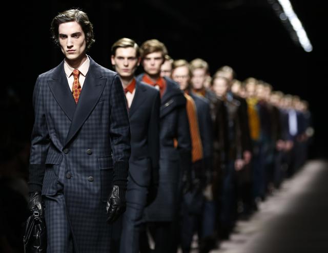 Models wear creations for Canali men's Fall-Winter 2016-2017 collection. (AP) Models wear creations for Canali men's Fall-Winter 2016-2017 collection. (AP)