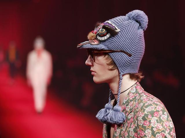 A model wears a creation for Gucci men's Fall-Winter 2016-2017 collection. (AP) A model wears a creation for Gucci men's Fall-Winter 2016-2017 collection. (AP)