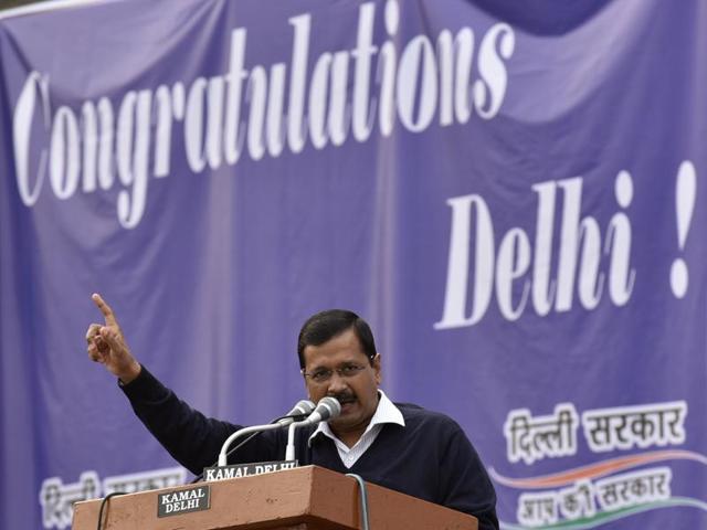 Delhi CM Arvind Kejriwal at a "thanksgiving rally following the “success” of his government’s odd-even scheme at Chhatrasal Stadium in New Delhi on Sunday. (Sanjeev Verma/Hindustan Times) Delhi CM Arvind Kejriwal at a "thanksgiving rally following the “success” of his government’s odd-even scheme at Chhatrasal Stadium in New Delhi on Sunday. (Sanjeev Verma/Hindustan Times)