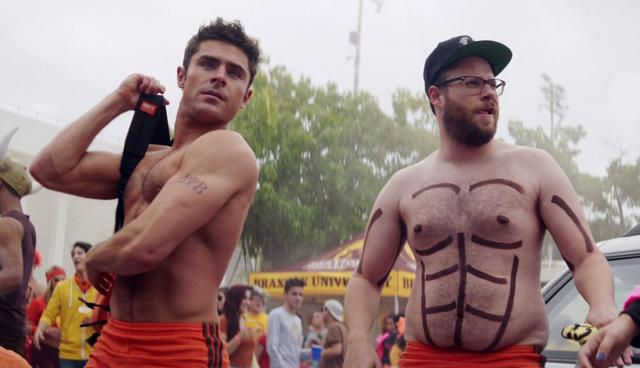 Zac Efron’s six-pack abs and Seth Rogen’s six-pack flab.