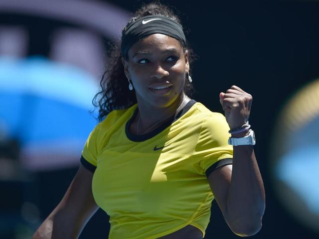 Serena Williams celebrates after victory in her women's singles match against Taiwan's Hsieh Su-Wei. (AFP Photo) Serena Williams celebrates after victory in her women's singles match against Taiwan's Hsieh Su-Wei. (AFP Photo)