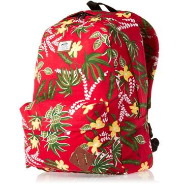 A Hawaiian print school bag. A Hawaiian print school bag.