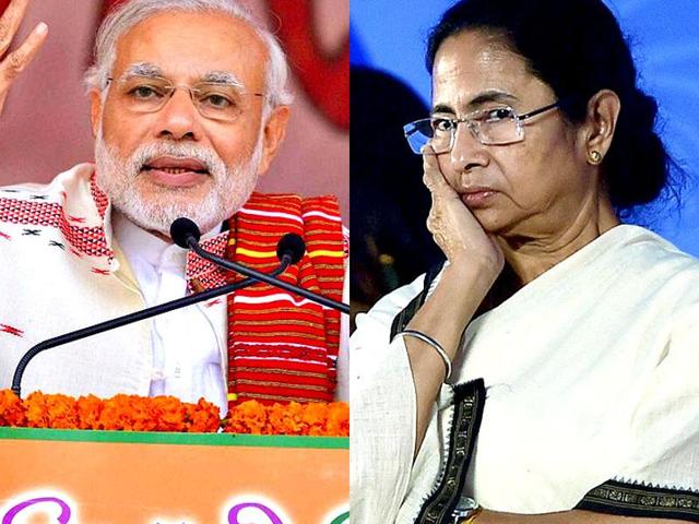 Combination photos of PM Modi and West Bengal chief minister Mamata Banerjee(AP Photo)