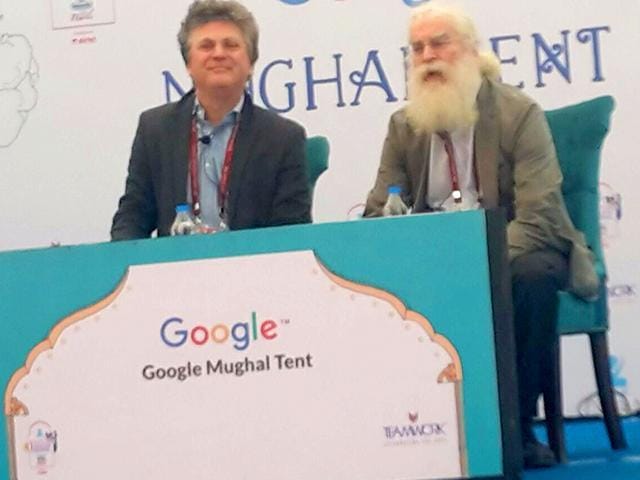 Cyprian Broodbank in conversation with Irving Finkel. (HT Photo) Cyprian Broodbank in conversation with Irving Finkel. (HT Photo)