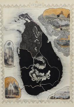 Sri Sri Lanka, like most of his earlier works, is an extension of cartography — the practice of making maps.