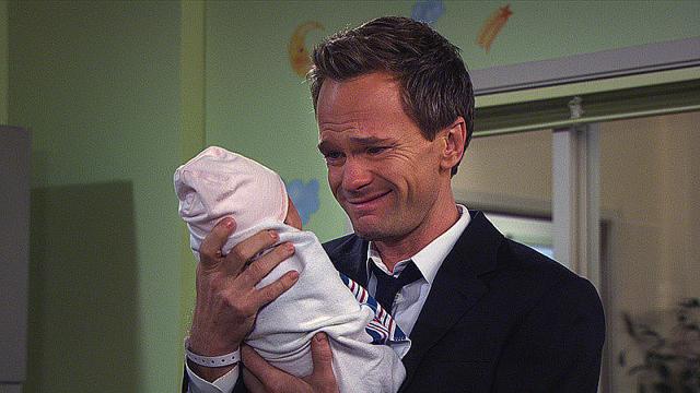 Barney Stinson (Neil Patrick Harris ) realised he loves the baby just by looking at it. (CBS) Barney Stinson (Neil Patrick Harris ) realised he loves the baby just by looking at it. (CBS)