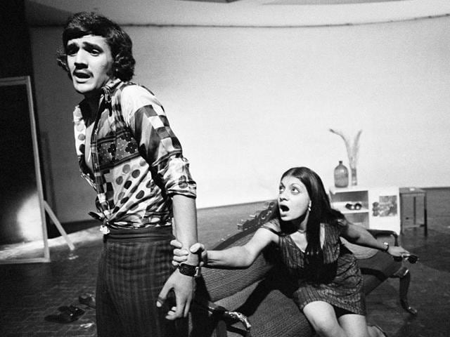 Actor Alok Nath and Actress Mona Chawla, c 1974. (Photo: PABLO BARTHOLOMEW) 