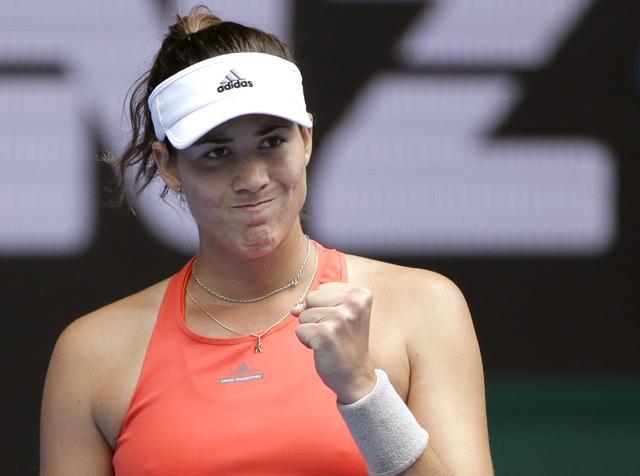 Garbine Muguruza of Spain celebrates after defeating Kirsten Flipkens of Belgium in their second round match at the Australian Open in Melbourne on January 21, 2016. (AP Photo) Garbine Muguruza of Spain celebrates after defeating Kirsten Flipkens of Belgium in their second round match at the Australian Open in Melbourne on January 21, 2016. (AP Photo)