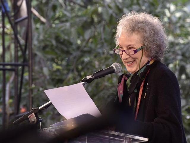 Canadian poet, novelist, literary critic, essayist, and environmental activist Margaret Atwood speaks during the inauguration of Jaipur Literature Festival 2016 (JLF) in Jaipur. (Sanjeev Verma/ HT Photo) Canadian poet, novelist, literary critic, essayist, and environmental activist Margaret Atwood speaks during the inauguration of Jaipur Literature Festival 2016 (JLF) in Jaipur. (Sanjeev Verma/ HT Photo)