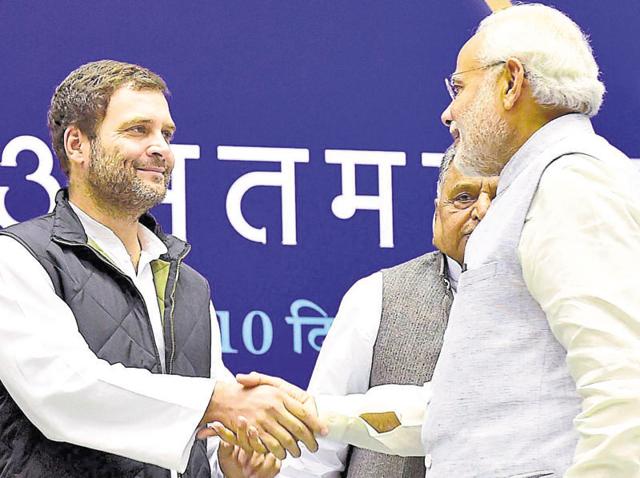 We need to see a prime minister go beyond the razzmatazz of high-profile events and the lure of catchy slogans; we need to see a Congress vice-president who actually wrestles with issues and doesn’t just flit in and out of politics.(PTI File Photo)
