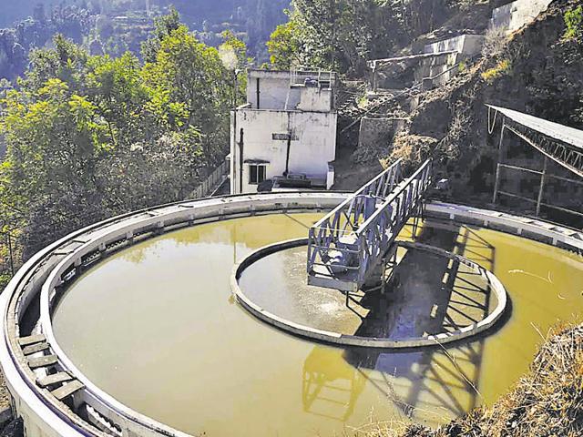 File photo of the sewerage treatment plant at Malyana. Since the treatment plants were not working properly, it contaminated Ashwani Khad, which is the water source for drinking water for Shimla. (HT Photo) File photo of the sewerage treatment plant at Malyana. Since the treatment plants were not working properly, it contaminated Ashwani Khad, which is the water source for drinking water for Shimla. (HT Photo)