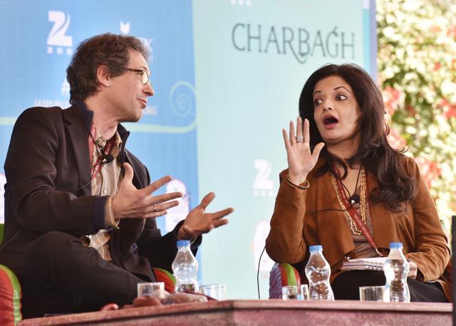 Christophe Jaffrelot and Reema Abbasi during the session The Pakistan Paradox at Jaipur Literature Festival 2016 in Jaipur. (Sanjeev Verma/ HT Photo) Christophe Jaffrelot and Reema Abbasi during the session The Pakistan Paradox at Jaipur Literature Festival 2016 in Jaipur. (Sanjeev Verma/ HT Photo)
