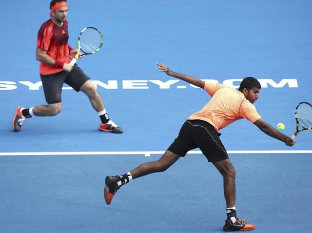 Rohan Bopanna earned an easy win to enter the men’s doubles third round on a rain-plagued Friday at the Australian Open on Friday. (AP Photo) Rohan Bopanna earned an easy win to enter the men’s doubles third round on a rain-plagued Friday at the Australian Open on Friday. (AP Photo)