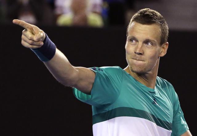 Tomas Berdych celebrates after defeating Nick Kyrgios in their third round match at the Australian Open. (AP Photo) Tomas Berdych celebrates after defeating Nick Kyrgios in their third round match at the Australian Open. (AP Photo)
