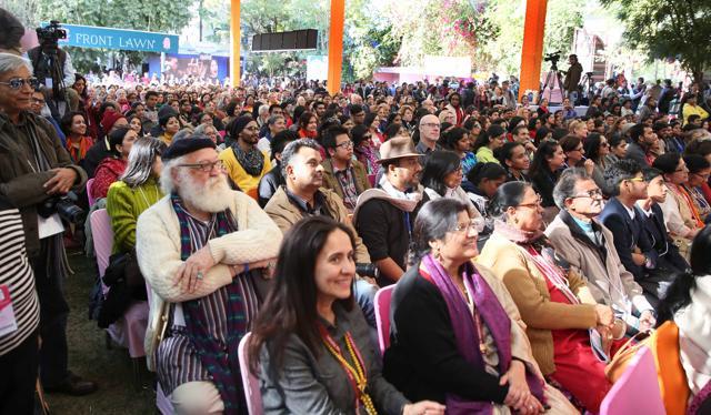 Visitors at the session titled The Minor Adjustment Beauty Salon: Celebrating Alexander McCall Smith on the first day of the Jaipur Literature Festival 2016 on Friday. (Himanshu Vyas/HT Photo) Visitors at the session titled The Minor Adjustment Beauty Salon: Celebrating Alexander McCall Smith on the first day of the Jaipur Literature Festival 2016 on Friday. (Himanshu Vyas/HT Photo)