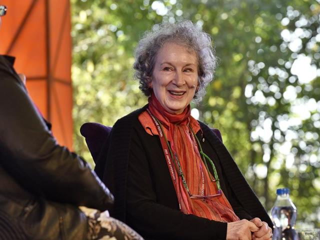 Author Margaret Atwood looks on during the session The Heart Goes Last at JLF 2016 on Friday. (Sanjeev Verma/HT Photo) Author Margaret Atwood looks on during the session The Heart Goes Last at JLF 2016 on Friday. (Sanjeev Verma/HT Photo)