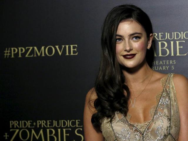 Millie Brady poses for the shutterbugs at the Pride and Prejudice and Zombies premiere in Los Angeles. (REUTERS) 