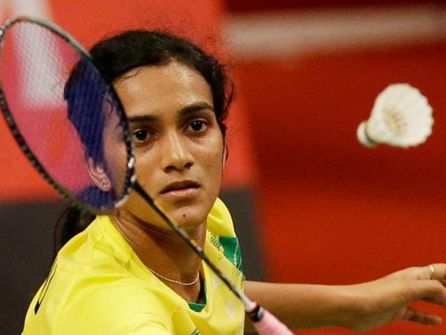 P V Sindhu scored an upset victory over top seed Ji Hyun Sung of Korea in a hard-fought three setter(Reuters Photo)