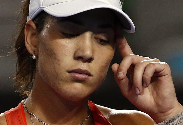 Spain's Garbine Muguruza reacts after losing a point. (Reuters Photo) Spain's Garbine Muguruza reacts after losing a point. (Reuters Photo)